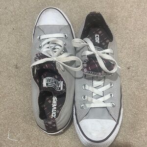Converse Low Top Sneakers in Light Gray with White Accents